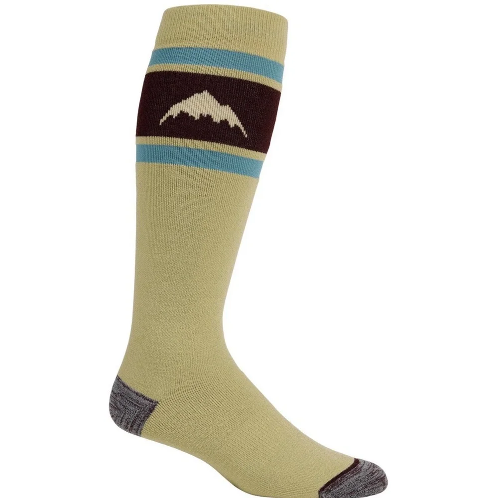 Burton Men's Weekend Ski snow Socks 2 Pack Mushroom Green Maroon Large Snowboard